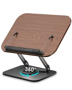 Book Stand for Reading,Book Holder, Height&Angle Adjustable, 360° Rotating Ba... - Picture 1 of 7
