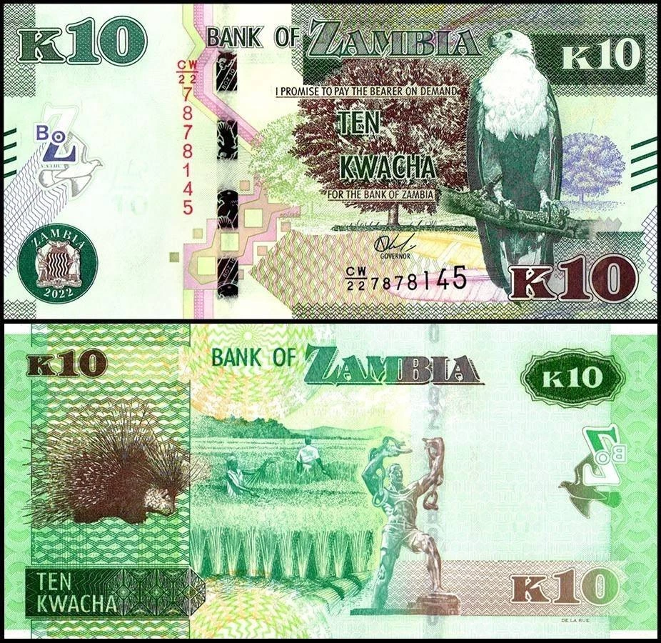 Zambia 10 Kwacha, 2022, P-58a.4, UNC Foto 1 de 1