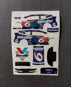 2025 Custom Mark Martin #6 Valvoline 1/64 Peel & Stick Decals - Picture 1 of 1