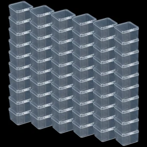 60 Pieces Square Mini Clear Plastic Storage Containers Box Case with Lids for... - Picture 1 of 6