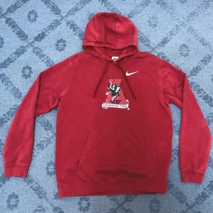 Nike Alabama Carmesí Marea Elefante Logo Antiguo Rojo Pullover Sudadera con Capucha Sudadera L - Imagen 1 de 9