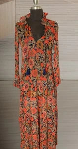 Anthropologie Marais Printed Chiffon Maxi Dress Floral Dress XXS - Picture 1 of 15