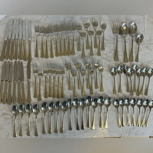 Reed & Barton Golden Micro Cuisine Goldakzent Edelstahl Silberbesteck Set - Bild 1 von 12