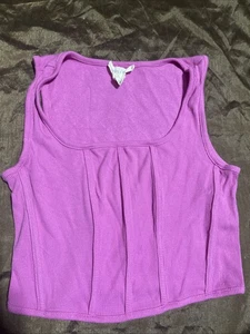 Happily graues geripptes Neckholder Crop Top Damen Größe Medium - Bild 1 von 6