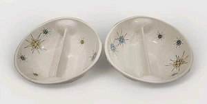 Gladding Fransican Starburst Divided Bowls Set Of 2 - Picture 1 of 6