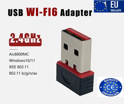 USB Adapter for PC & Desktop | 2.4G /5G | Fast WiFi for Gaming Wi-Fi 6 - EU - Image 1 of 4