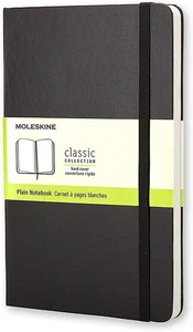 Moleskine Classic Notebook Hard Cover Large 5 x 8.25 Plain/Blank Black 240 Pages - Imagen 1 de 4