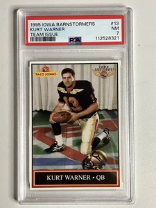 1995 Iowa Barnstormers KURT WARNER Team Issued Arena League RC PSA 7 RARE! - Picture 1 of 3