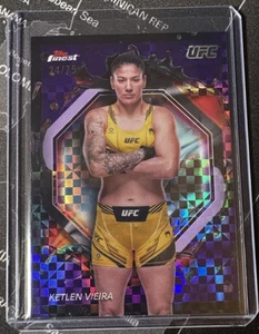 2024 Topps Finest UFC Rare Purple Checkerboard Refractor /75 Ketlen Vieira #215 - Picture 1 of 2