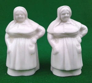 2 ROYAL WORCESTER “FRENCH COOK” BLANC DE CHINE CANDLE SNUFFERS. - Picture 1 of 10