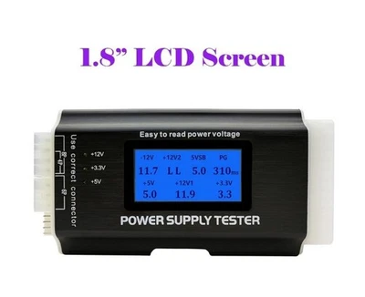 Power Supply Tester PC Computer LCD 20/24 Pin 4 PSU ATX BTX ITX SATA HDD Digital - Image 1 of 4
