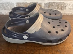 Crocs Unisex Duet Sport Clogs Slip On Slides Navy Blue & Grey Men’s 8 Women’s 10 - Picture 1 of 9