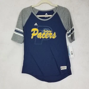 NEW Adidas Performance Indiana Pacers Girls XL 18 3/4 Sleeves Top Tee Blue NWT - Picture 1 of 9