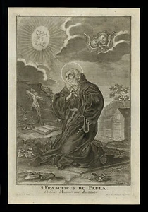 santino incisione 1700 S.FRANCESCO DI PAOLA engelbrecht - Foto 1 di 1