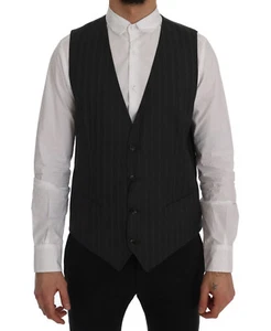 DOLCE & GABBANA STAFF Vest Waistcoat Gray Wool Stretch IT50 / US40 / L RRP $360 - Picture 1 of 8