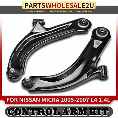2x Brazo de control inferior delantero con conjunto de rótula para Nissan Micra 2005-2007 Foto 1 de 4