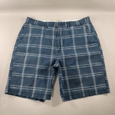 St. John's Bay Blue Plaid Khaki Shorts Mens Size 36 - Image 1 of 4