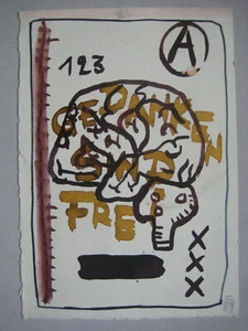 Norbert Fleischer Maler Original Zeichnung Kunstwerk Unikat Einzelstück signiert - Bild 1 von 6