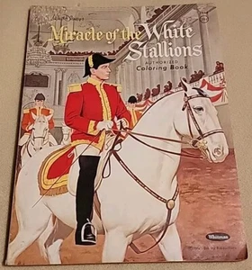 Libro da colorare 1963 Walt Disney MIRACOLO DEGLI STALLONI BIANCHI Whitman Lippizan - Foto 1 di 9