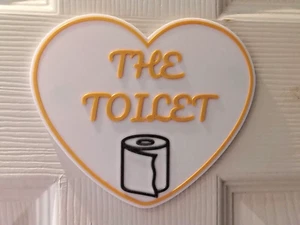 GOLD/WEISS BAD TÜRSCHILD WC BAD SCHILD MIT KLEBER 3D DRUCK - Bild 1 von 6