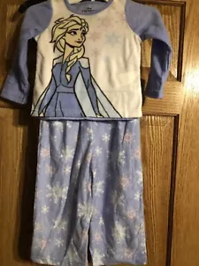 Girls Disney Frozen Elsa 2 PC Long Sleeve Fleece Pajamas Size 10 - Picture 1 of 3