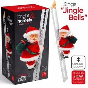 Elektrische Kletterleiter Weihnachtsmann Weihnachten Xmas Musik Figur Party Deko - Bild 1 von 5