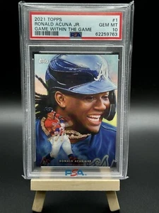 2021 Topps Game Within the Game Ronald Acuna Jr. #1 Atlanta Braves PSA 10!! - Picture 1 of 2