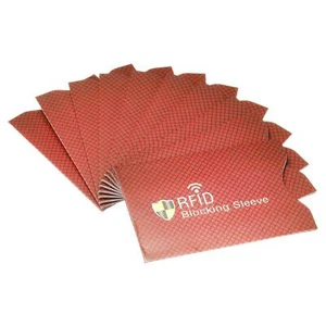 RFID Bloqueo Crédito Tarjeta Fundas,10 Paquetes Sin Contacto,Vino Rojo - Imagen 1 de 5