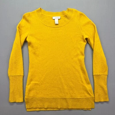 Kenar Cashmere Sweater Crew Neck Long Sleeve Knit Pullover Yellow Size S - Image 1 of 4
