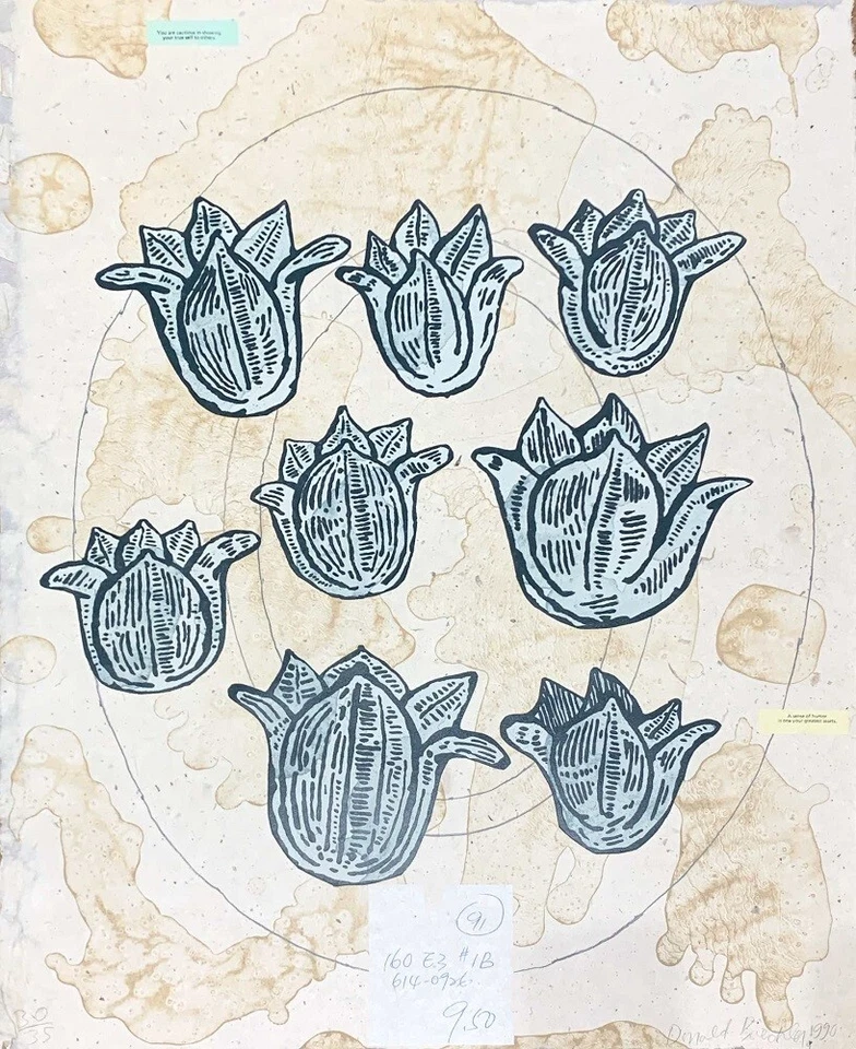 Donald Baechler "FLORES" Litografia Original e Impressão em Alívio P/N - Imagem 1 de 1