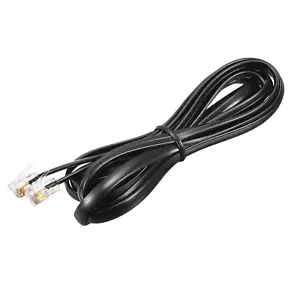 Téléphone Extension Corde 6.56FT Câble RJ11 6P6C Bouchons Mâle à Mâle Noir 1pcs - Photo 1/5