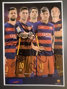 Messi und Co. FC Barcelona Repro Autogramme. DIN A 4 Hochglanz Foto. - Bild 1 von 3