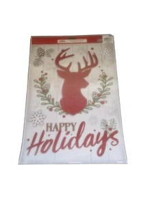 Holiday Time Winder Window Clings Reindeer Snowflakes Seasonal Xmas Decorations - Picture 1 of 4