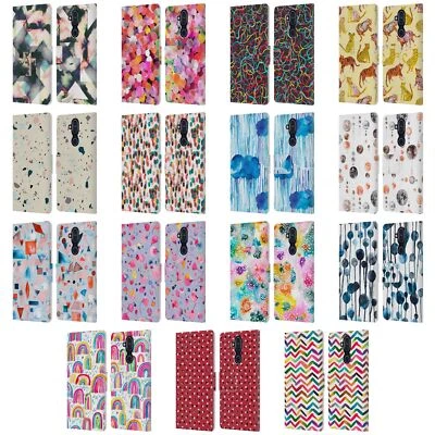 OFFICIAL NINOLA PATTERNS 3 LEATHER BOOK WALLET CASE COVER FOR NOKIA PHONES - Image 1 of 4