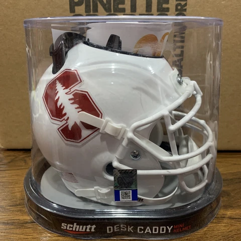 Stanford University Cardinal (White Mask) NCAA Schutt Mini Helmet Desk Caddy Cover