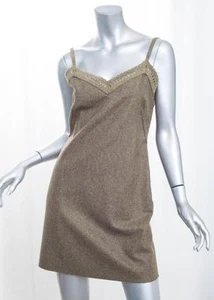 Vestido de vaina sin mangas marrón con tiras PHILOSOPHOSHY DI ALBERTA FERRETTI 42/6 - Imagen 1 de 5