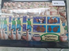 NIGERIA 1990(minishet)x 10 nigerian pottery perforet. MNH mi.blok 9