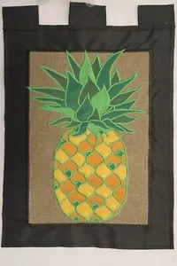 Traditionelle Ananas Sackleinen-Optik, Willkommen, Gastfreundschaft, jeden Tag, Gartenfahne - Bild 1 von 2