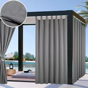 Outdoor Blackout Curtains Thermal Sun Blocking UV Protect Tap Top Patio Drapes - Picture 1 of 32