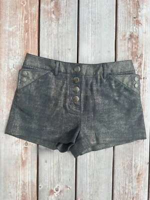 Nuevos pantalones cortos de noche Philip Lim metálicos dorados talla 2. Excelente estado. Foto 1 de 4