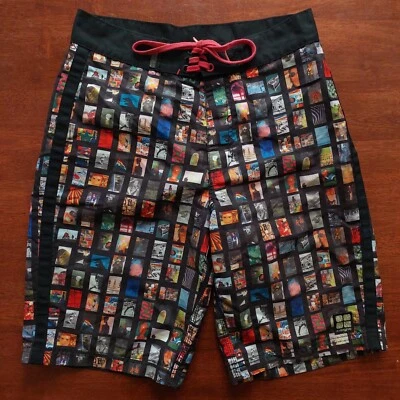 Retro Y2K INSIGHT Mens Swim Trunks Board Surf Beach Boardies Shorts - Size 30 - image 1 of 4