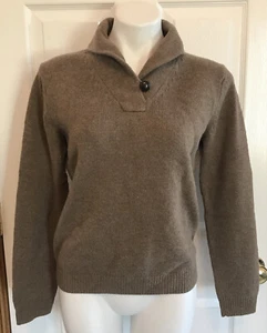 Brooks Brothers 346 Brown Shawl Neck Lambswool Sweater L - Picture 1 of 7
