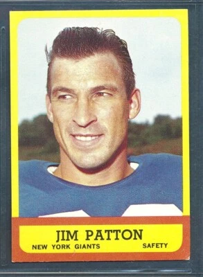 1963 Topps Football #58: JIM PATTON SP New York Giants ~ EX to EX+ - Image 1 of 2