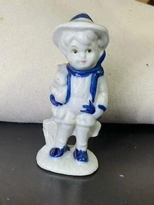 Vintage Porcelain Boy Bunny Hat Stamp Figurine Orginal Rare  20th century Europe - Picture 1 of 10
