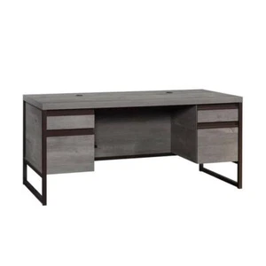 SAUDER Executive Desk 29.764" H X 65.984" W, Mystic Oak W/ Locking File Storage - Picture 1 of 8
