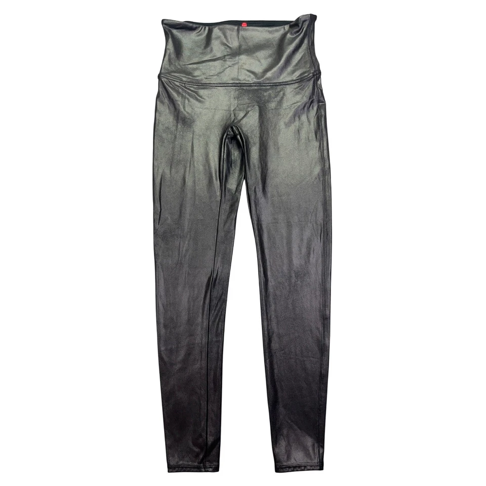 Spanx High Waist Faux Leather Leggings Shiny Black Athleisure Pants XL - Image 1 of 4