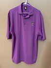 FOOTJOY Men's Short Sleeve Golf Polo Shirt Size L Purple Mini Plaid 1894 Logo