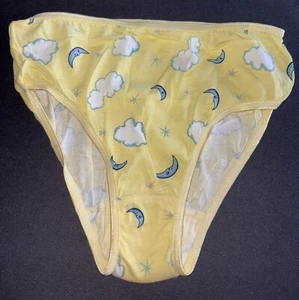 St. Eve Girl Y2K Hi-Cut French Cotton Vintage Brief Panty 10 Underwear Clouds - Picture 1 of 4