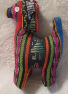 Guatemalan~Small Stuffed Animal~Animalito~Handmade~Textile Dog~1990's - Picture 1 of 11