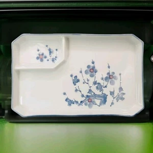 Vintage TAKAHASHI Cherry Blossom Japanese Sushi Plate Ceramic - Picture 1 of 12